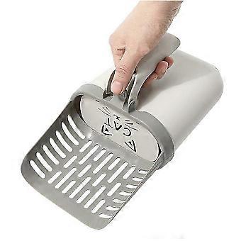 Efficient Cat Litter Scoop with Built-in Trash Bag Dispenser  Deep-Cleaning Litter Box Tool