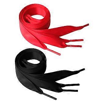 2Pairs of Wide Flat Ribbon Shoelaces for Shoe Use Assorted Color