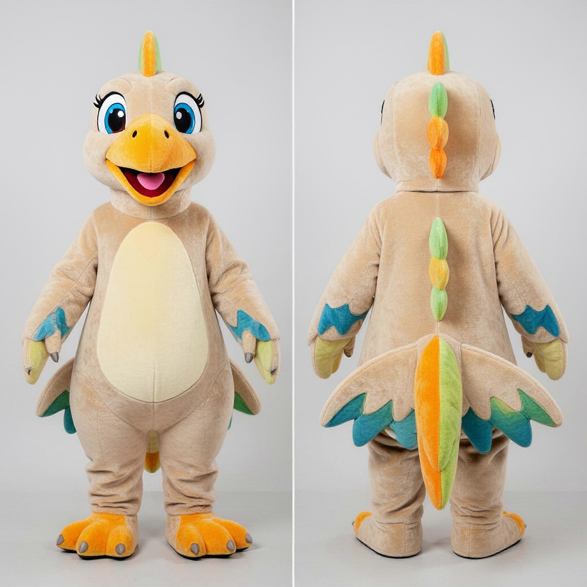 MASTICOT Beige Prehistoric Feathered Archeopteryx Mascot