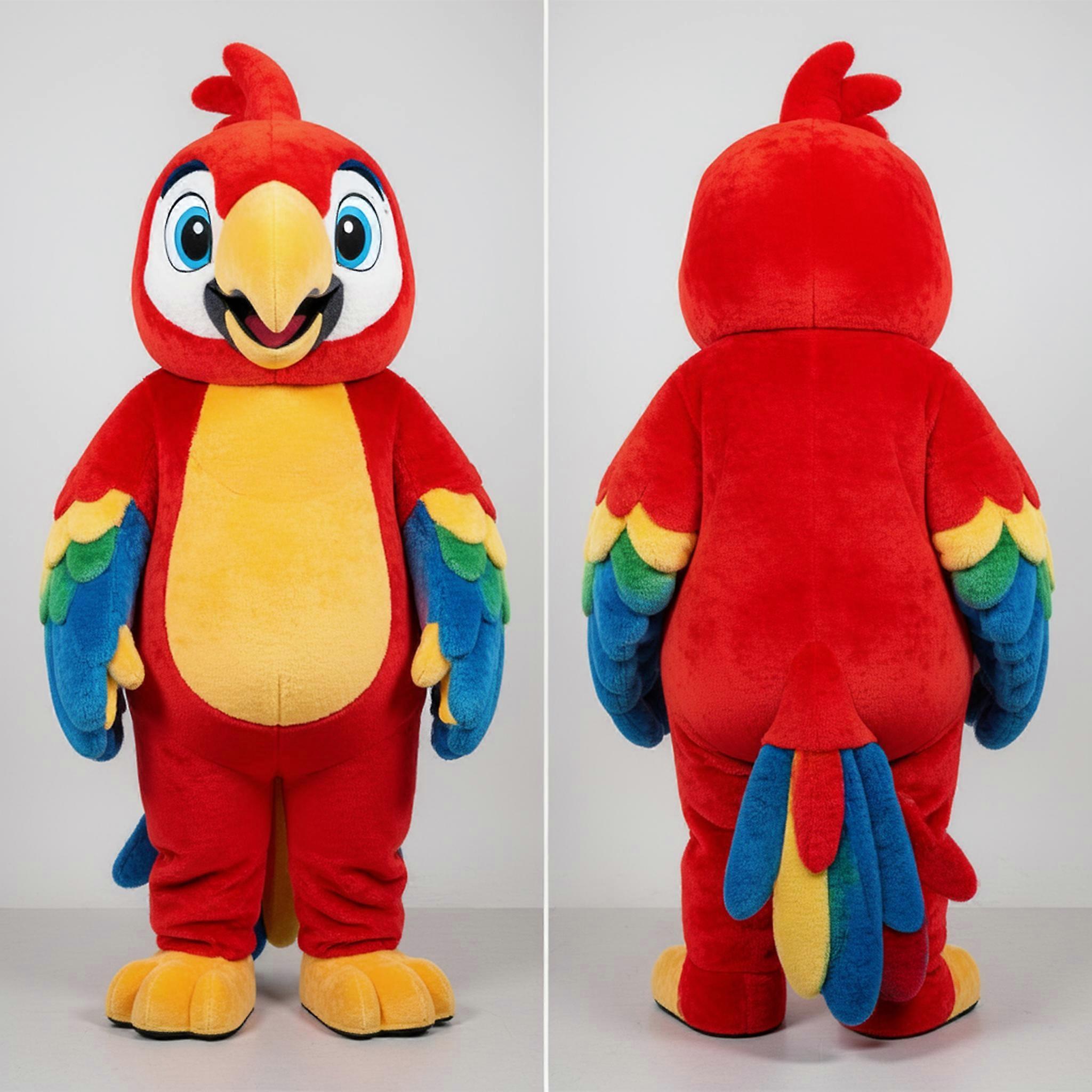 MASTICOT Crimson Vibrant Macaw Mascot