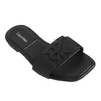 Sandales plates Calvin Klein pour femmes avec grand logo