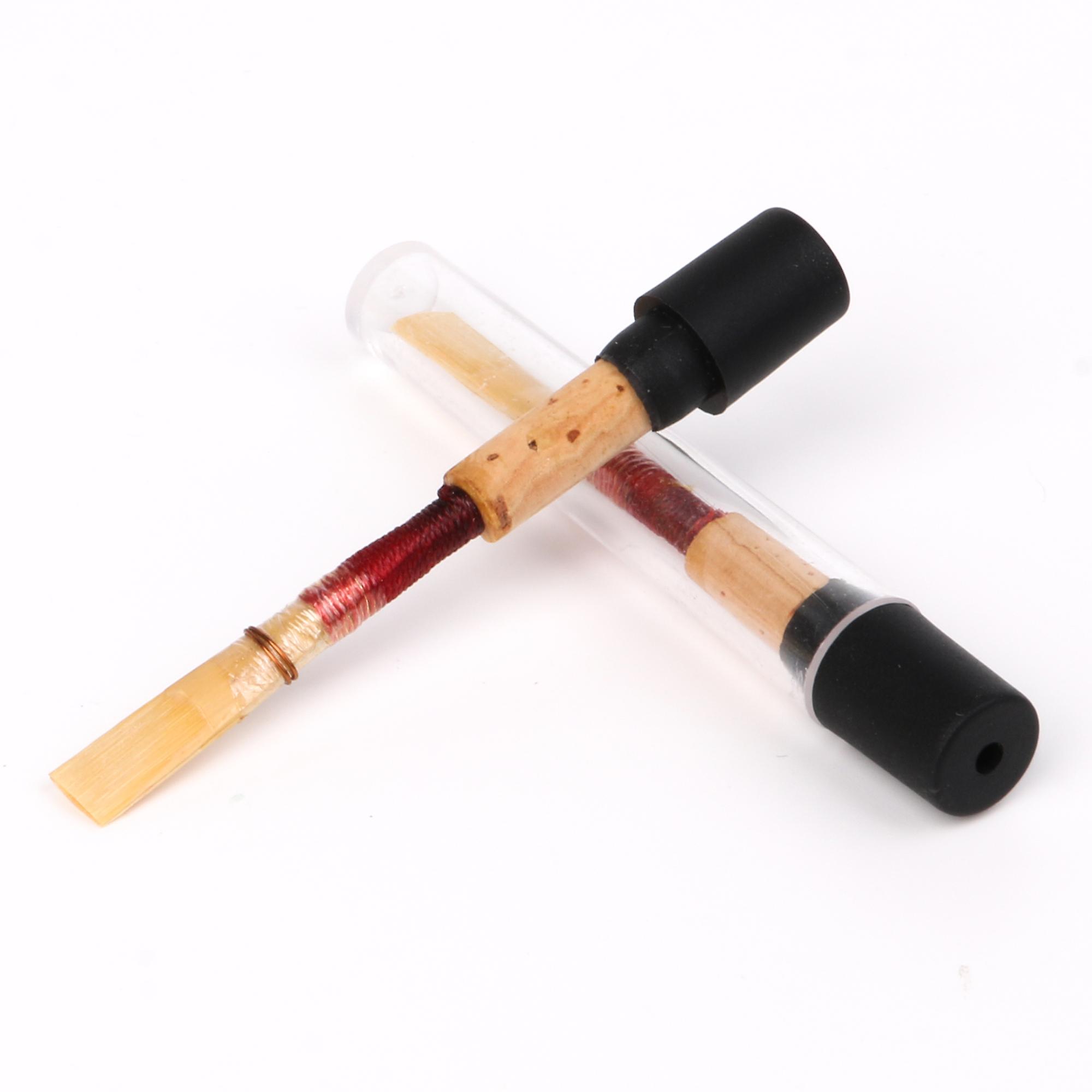 5Pcs Medium Hard Oboe Reeds with Plastic Case Handmade for DIY Repair