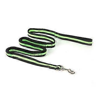 Waist Dog Runner Leash Hands Free for Pets Running 2Pcs Elastic Green