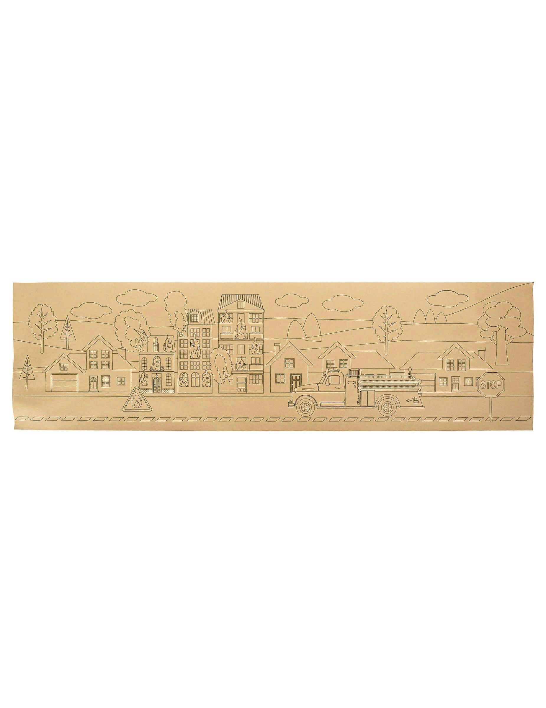 Firefighter coloring table runner 140 x 40 cm