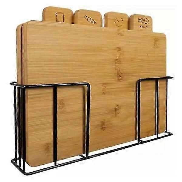 5-piece Bamboo Cutting Board with Stand