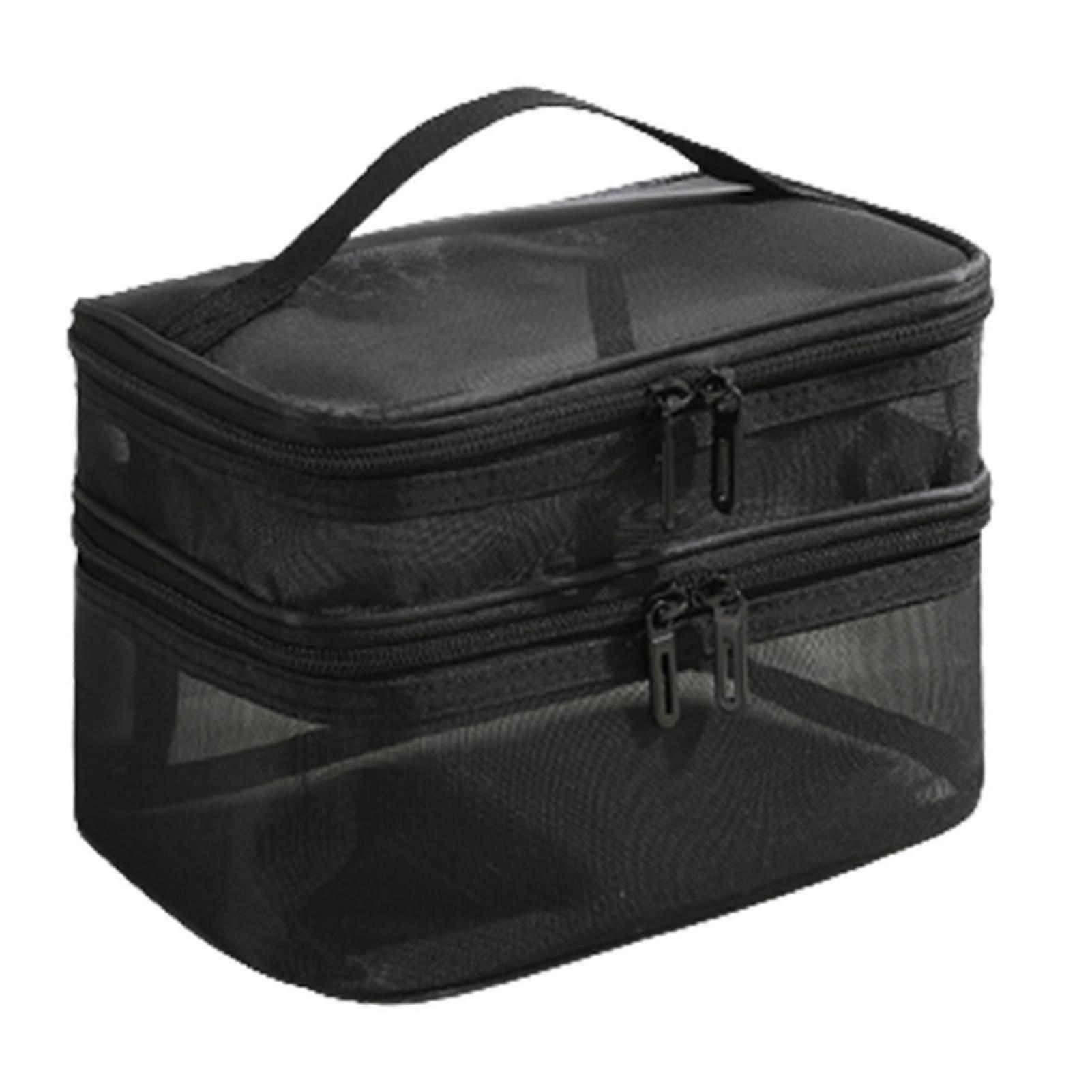 Double-Layer Transparent Nylon Makeup Bag