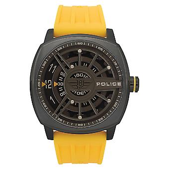 Politie snelheid hoofd Quartz analoge man horloge met siliconen armband R1451290006