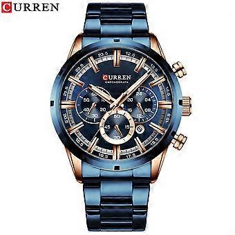 Orologio da uomo CURREN 8355 con cinturino in acciaio, calendario semplice, quadrante grande, ideale per il lavoro o per occasioni formali. Impermeabile.