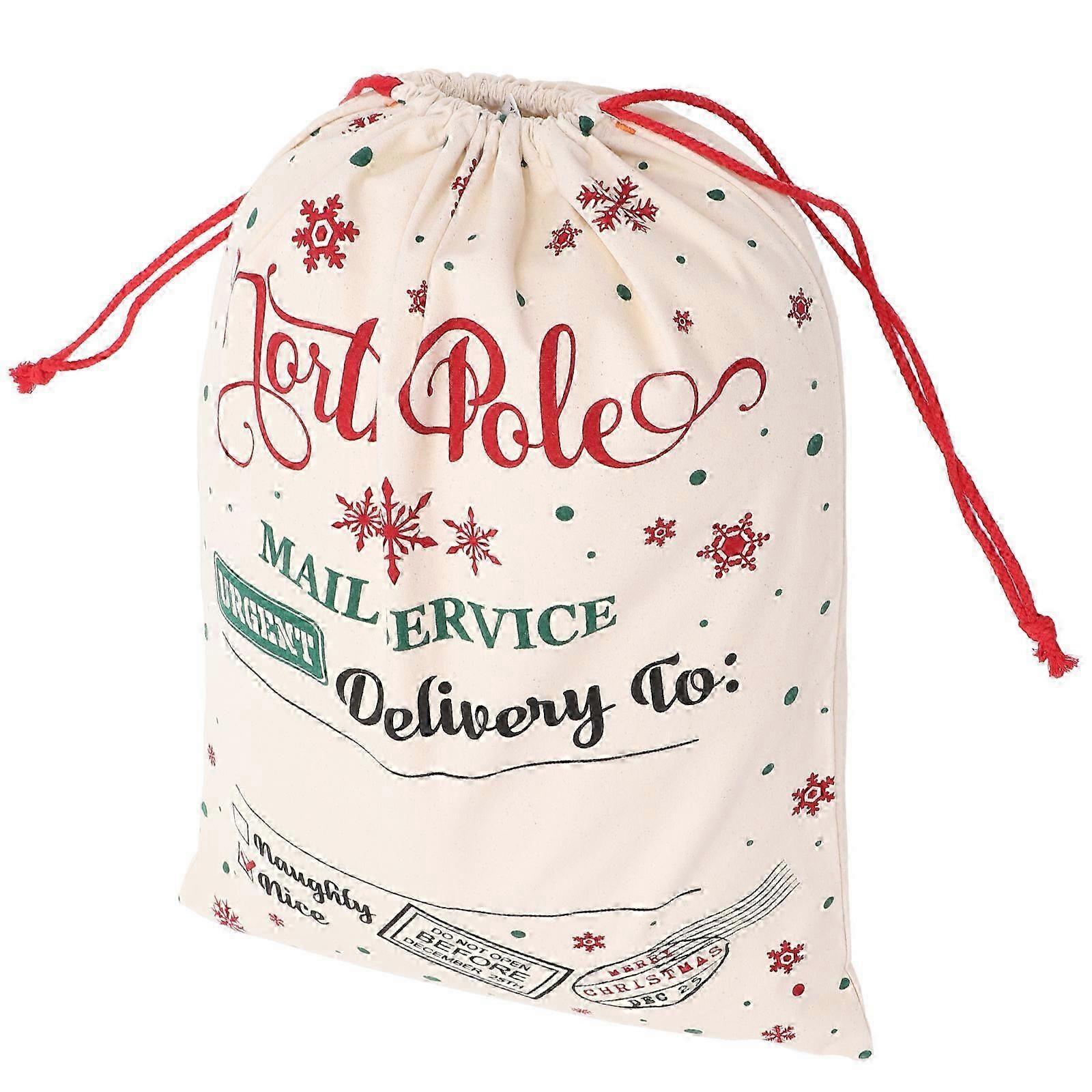 Christmas Drawstring Bag Canvas for Storage Large Capacity Gift Bag