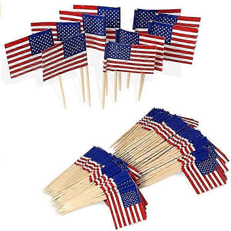 200pc Patriotic Flag Picks