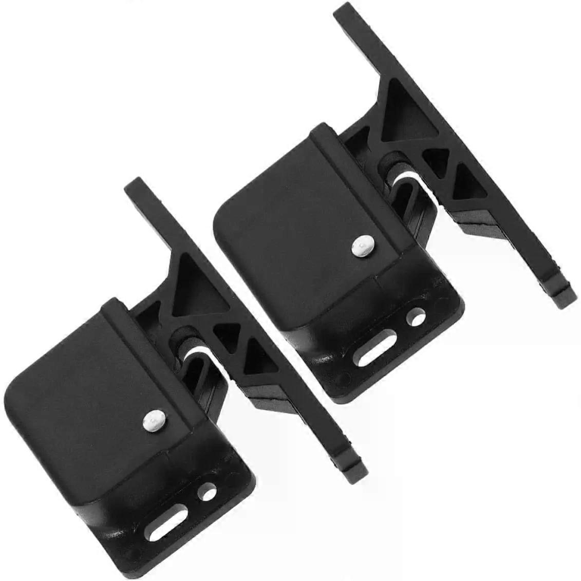 Pull to Open Door Catch Latch, 2 Sets Black ABS