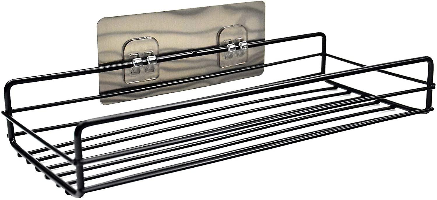 Adhesive Bathroom Shelf, No-Drilling Shower Shelf, Rectangular Shower Shelf, Metal Shower Shelf for