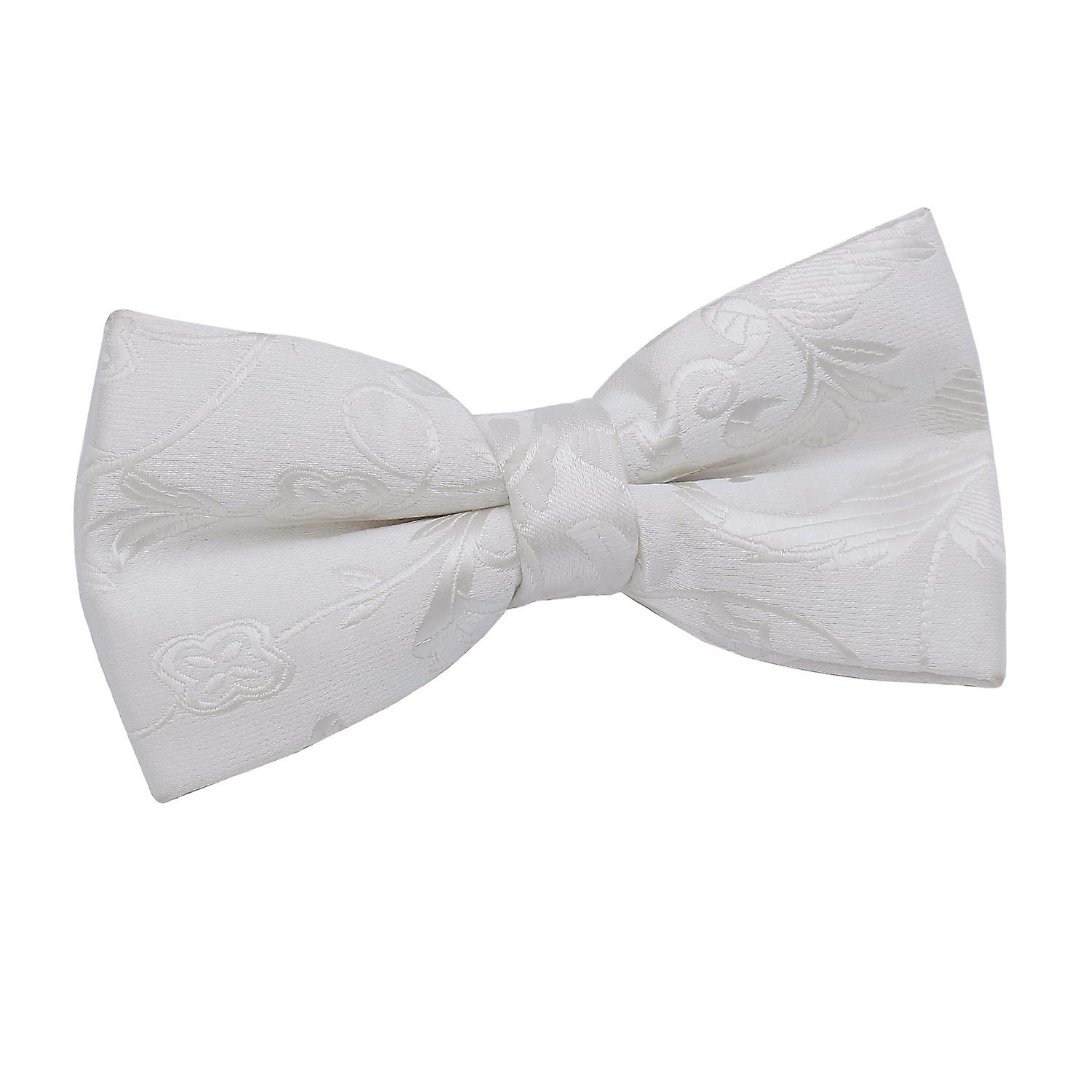 Ivory Floral Pre-Tied Bow Tie
