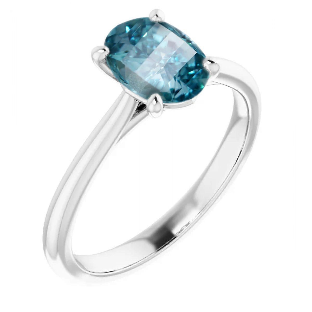 Millennial Sunrise (Branded Shape) Diamond Ring 14k White (0.4 Ct Blue-green(Irradiated) VS Clarity)