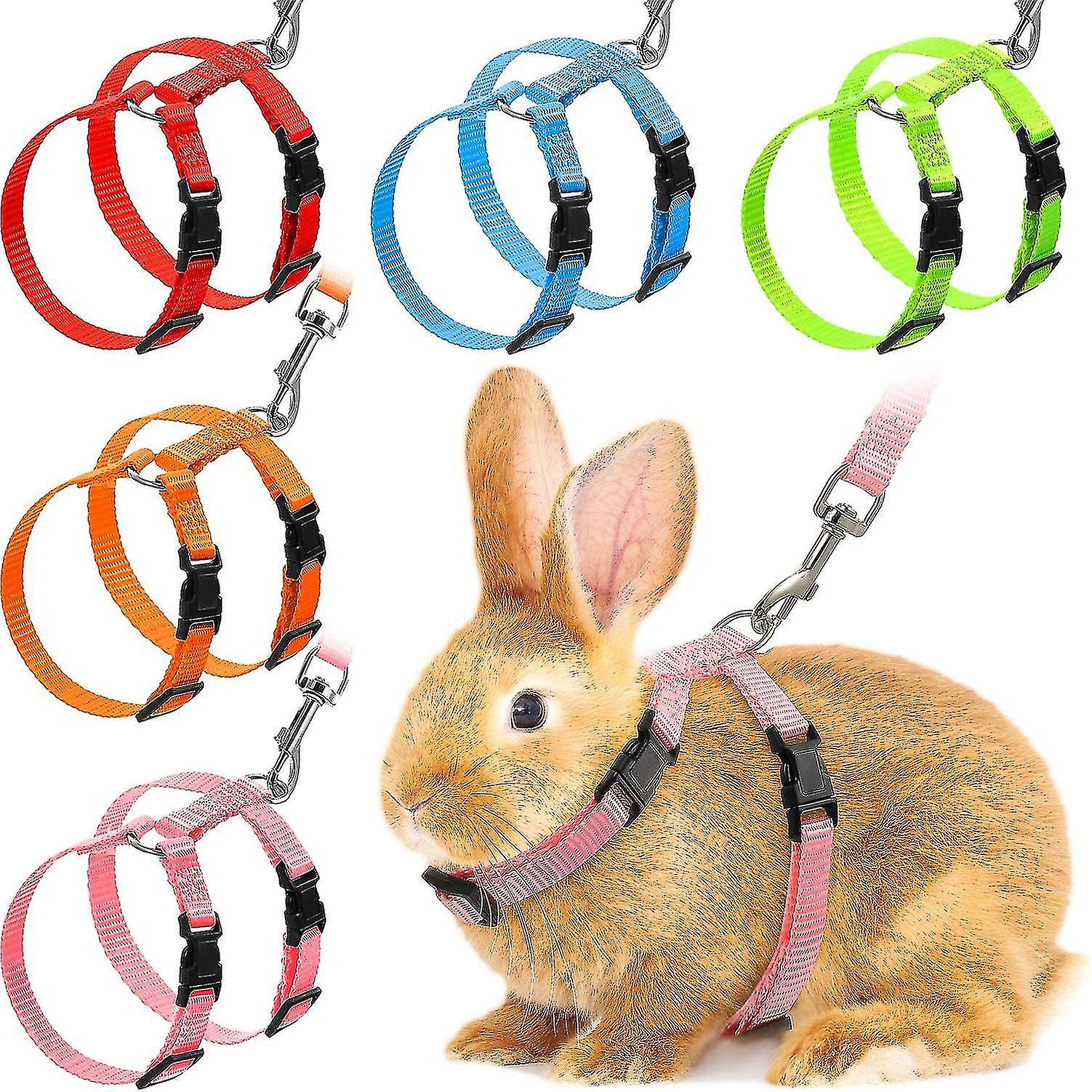 Adjustable Rabbit Harness Leash Bunny Harness Leash, Harness Leash For Pet Safety Walk Running Jogging, Pet Harness Leash For Bunny Cat Puppy Kitten F