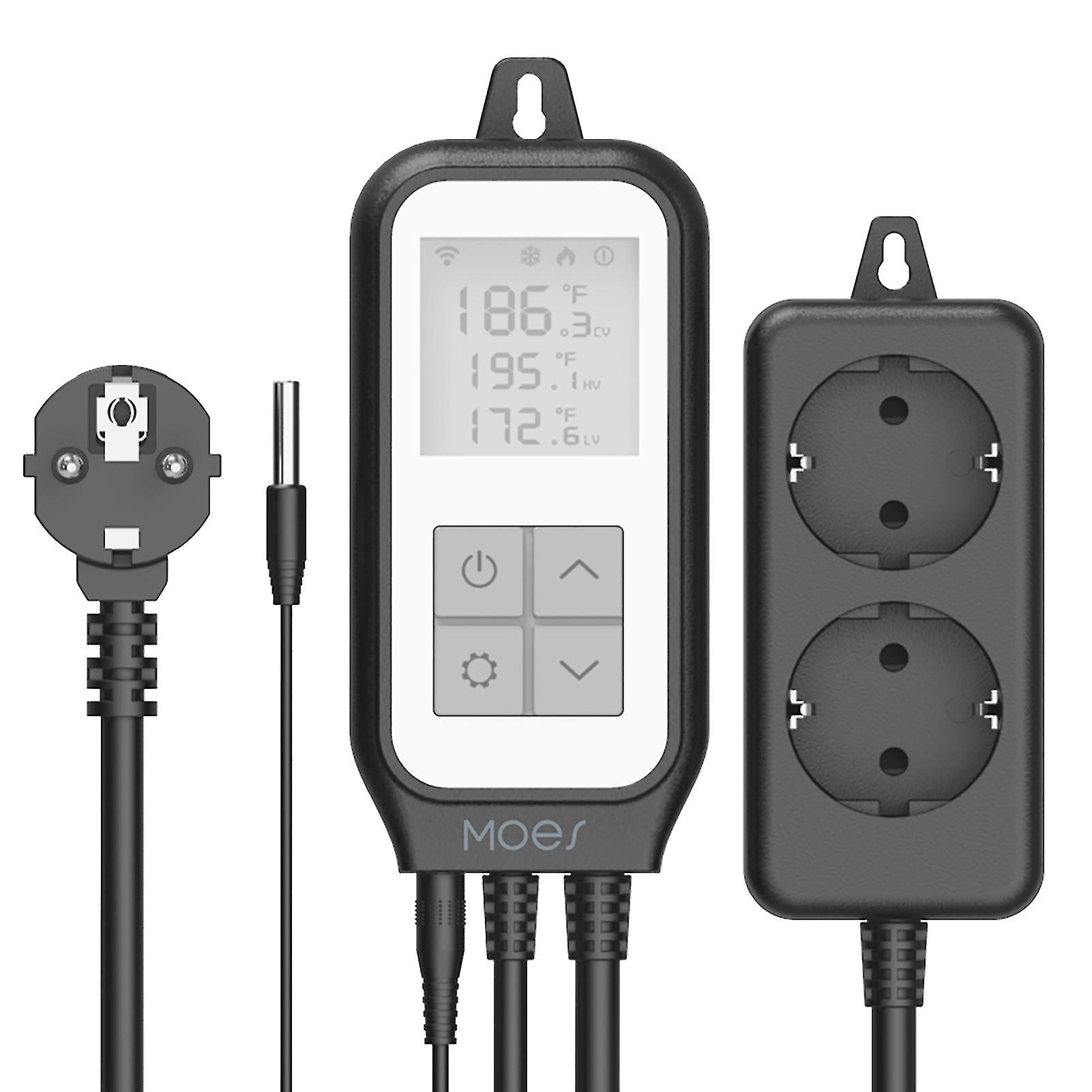Eu Plug Smart Wifi Digital Temperature Controller Thermostat With Heating And Cooling Outlets Lcd Screen App Remote Control For Greenhouse Fish Tank I
