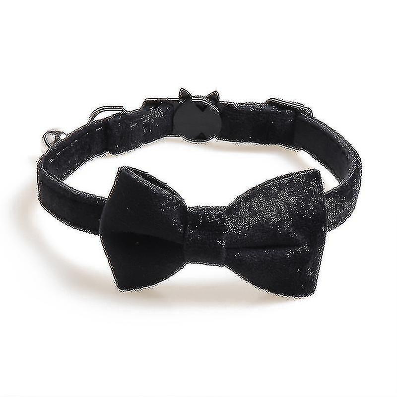 Pet Cat Collar Bow Cat Collar With Bell-black