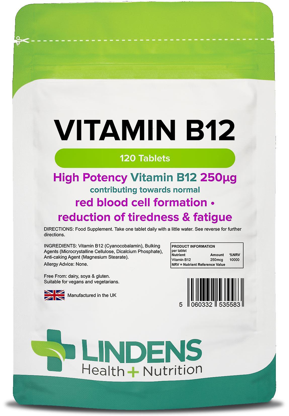 Lindens Vitamin B12 250mcg - 120 Tablets