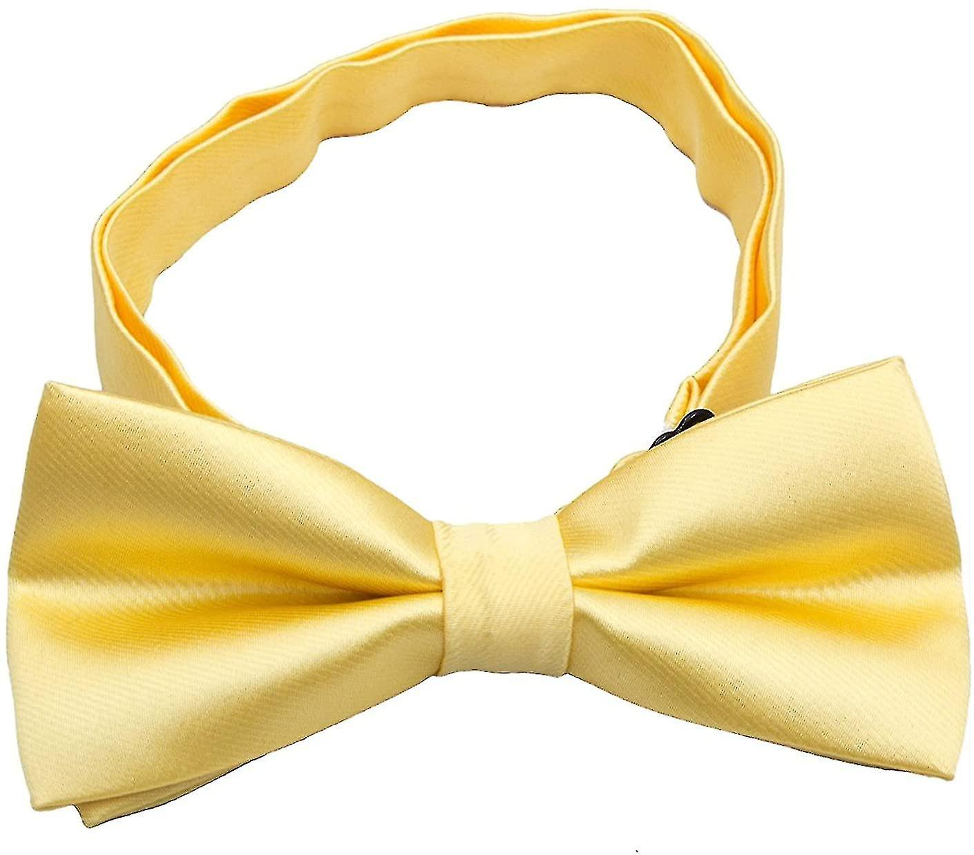 Wekity Klassiska Pojkflugor - Bröllops- och Formella Förknutna Justerbara Sidenfluga För Barn, Gul