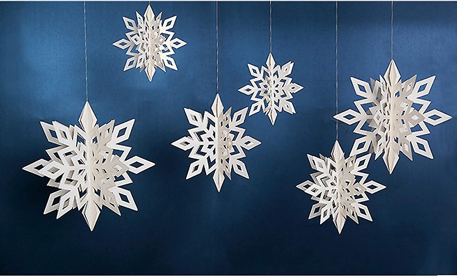 Set Of 6 Snowflake Shaped Strings For Window Decoration