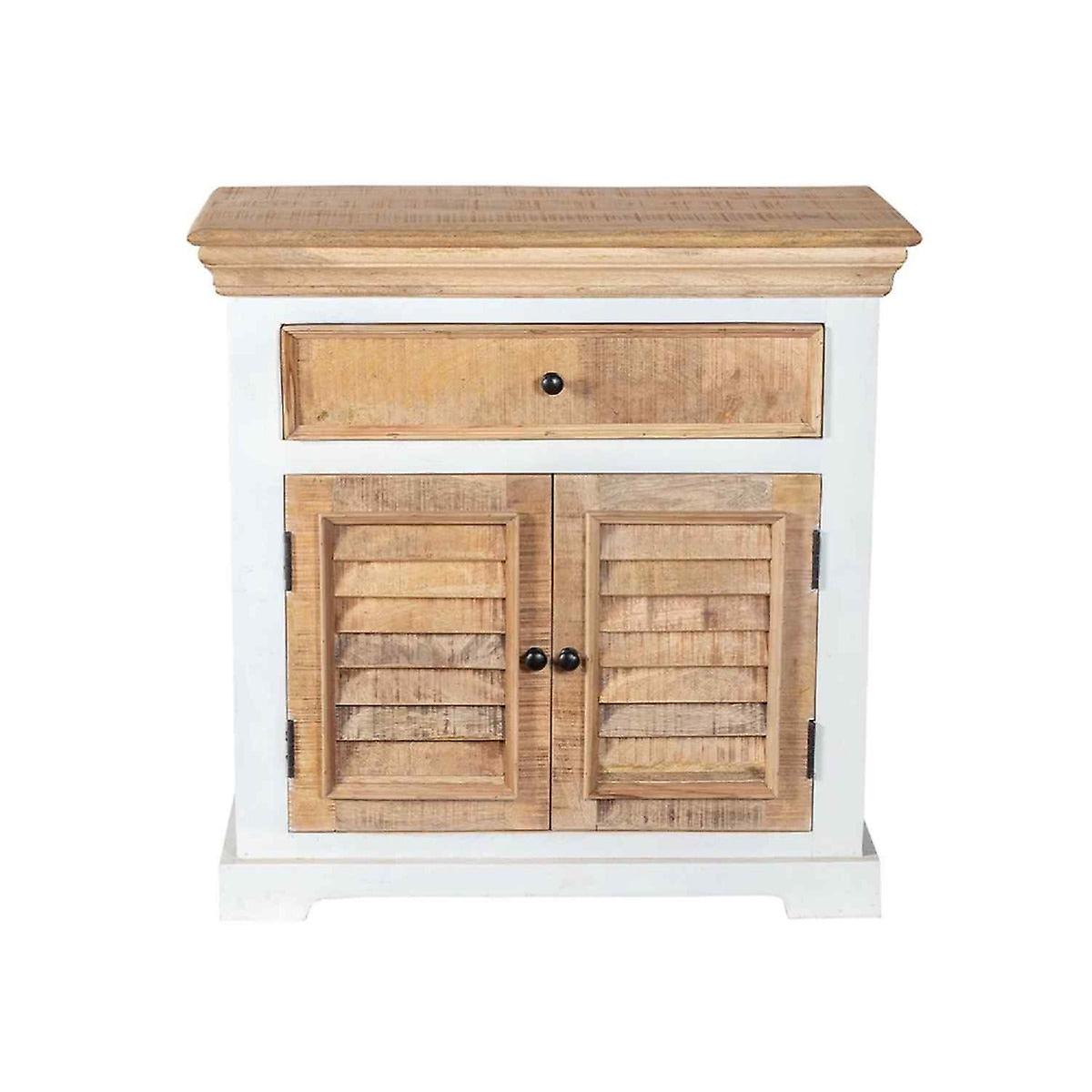 Brogyn Solid Mango Wood Small Sideboard White