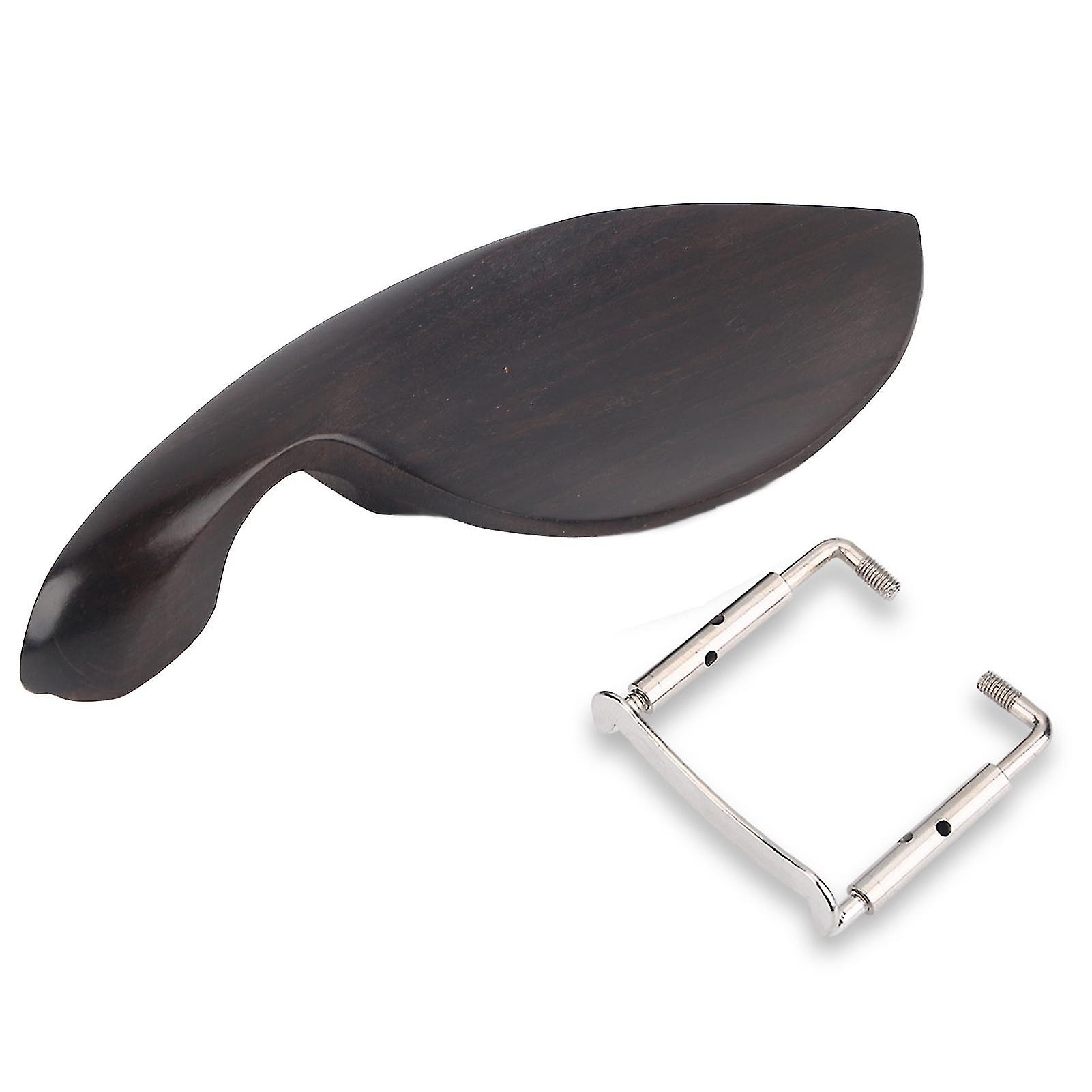 Ebony Wood Violin Chin Rest for 4/4 Size with Standard Bracket Comfortable Durable Music Instrument Accessory