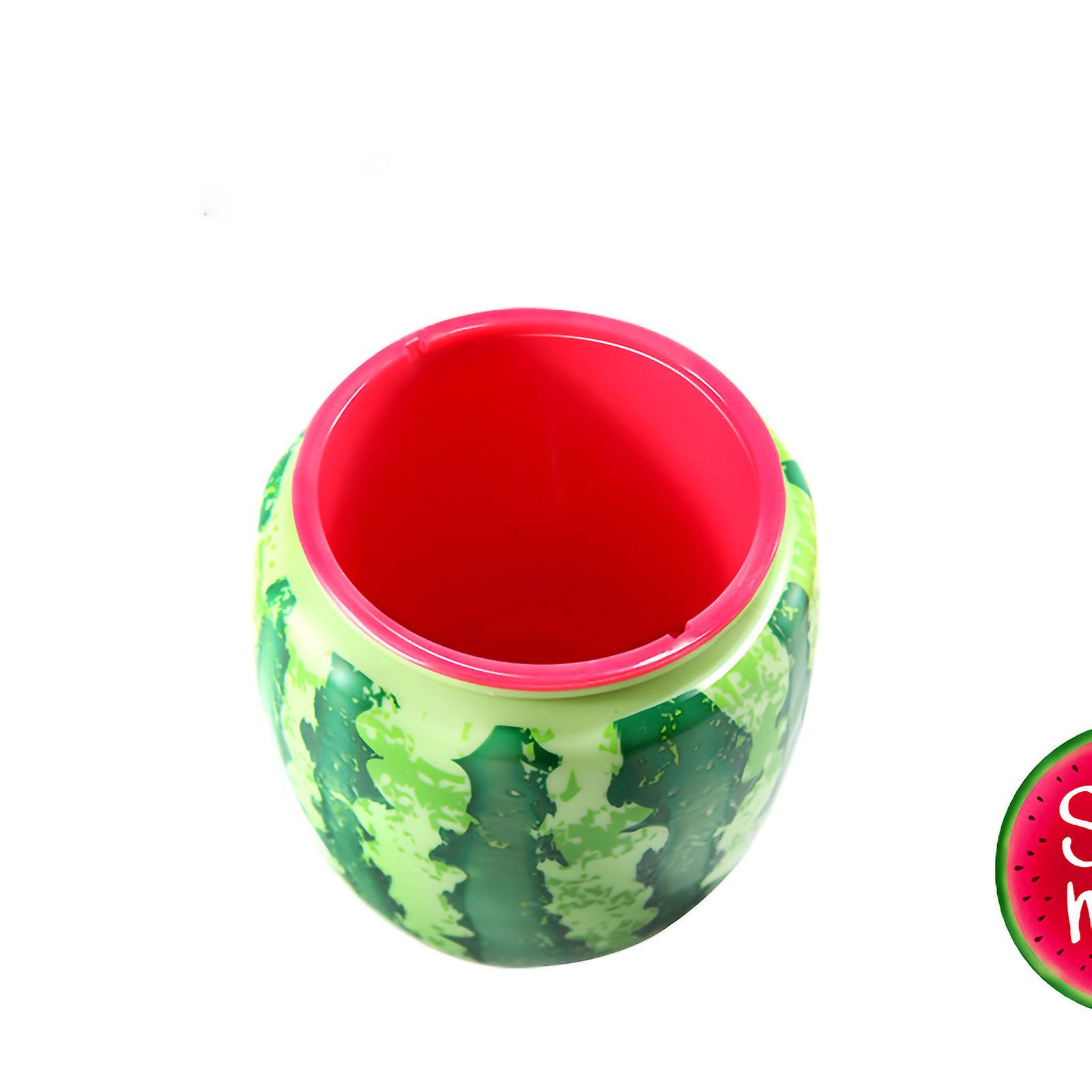 Fruit Shape Cup Double Layer Straw Cold Insulation Leakproof Plastic Cup for Summer