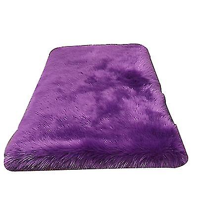 110Cm Purple Plush Round Bedroom Carpet Round Cushion Az17633
