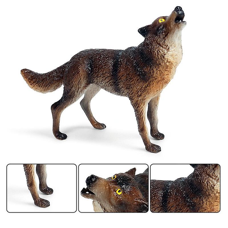 Simulation Of Wild Animals Grey Wolf Series Pvc Model Toys