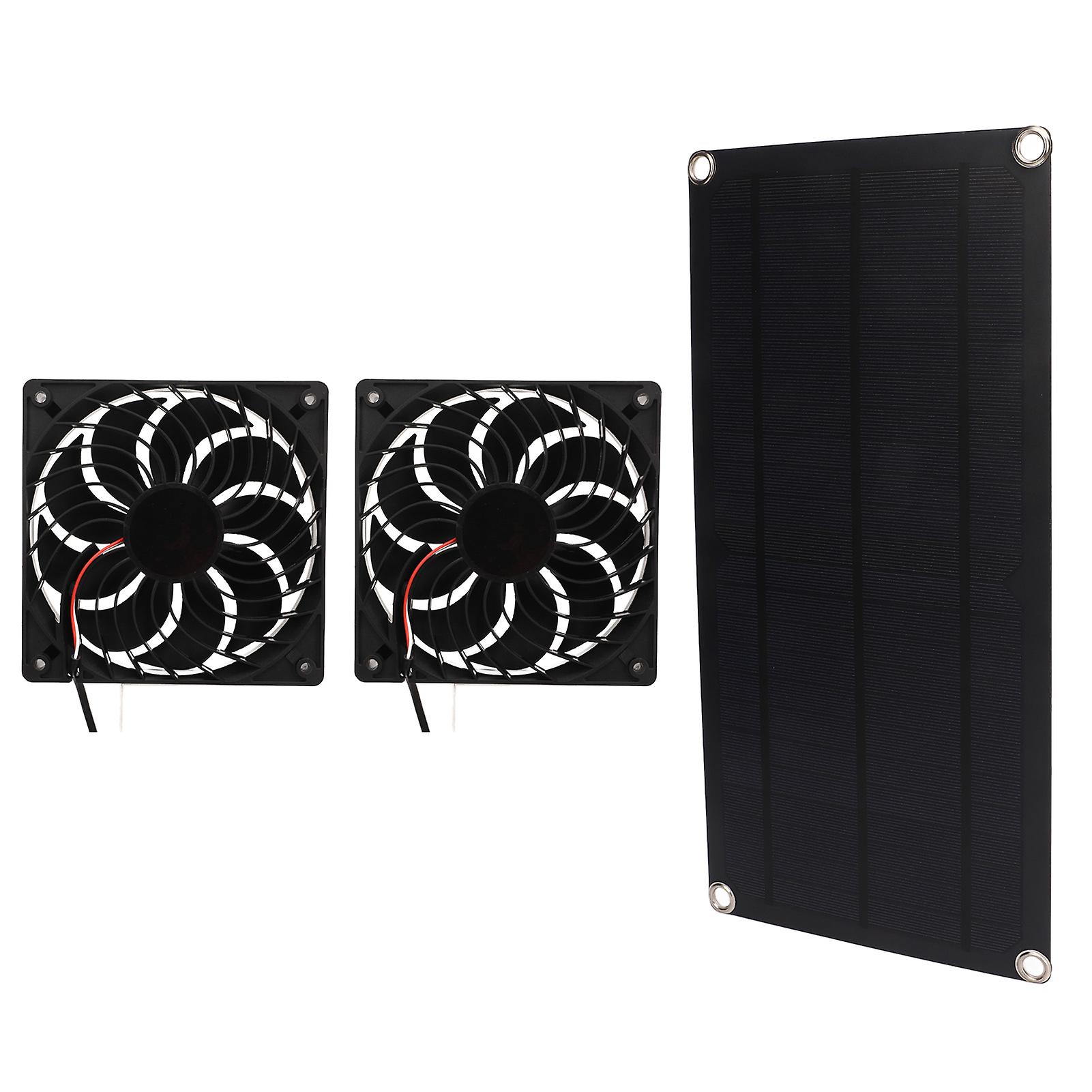 太阳能电池板风扇套件单晶硅迷你防水太阳能排气扇，用于冷却狗屋宠物屋鸡舍温室 10W 18V