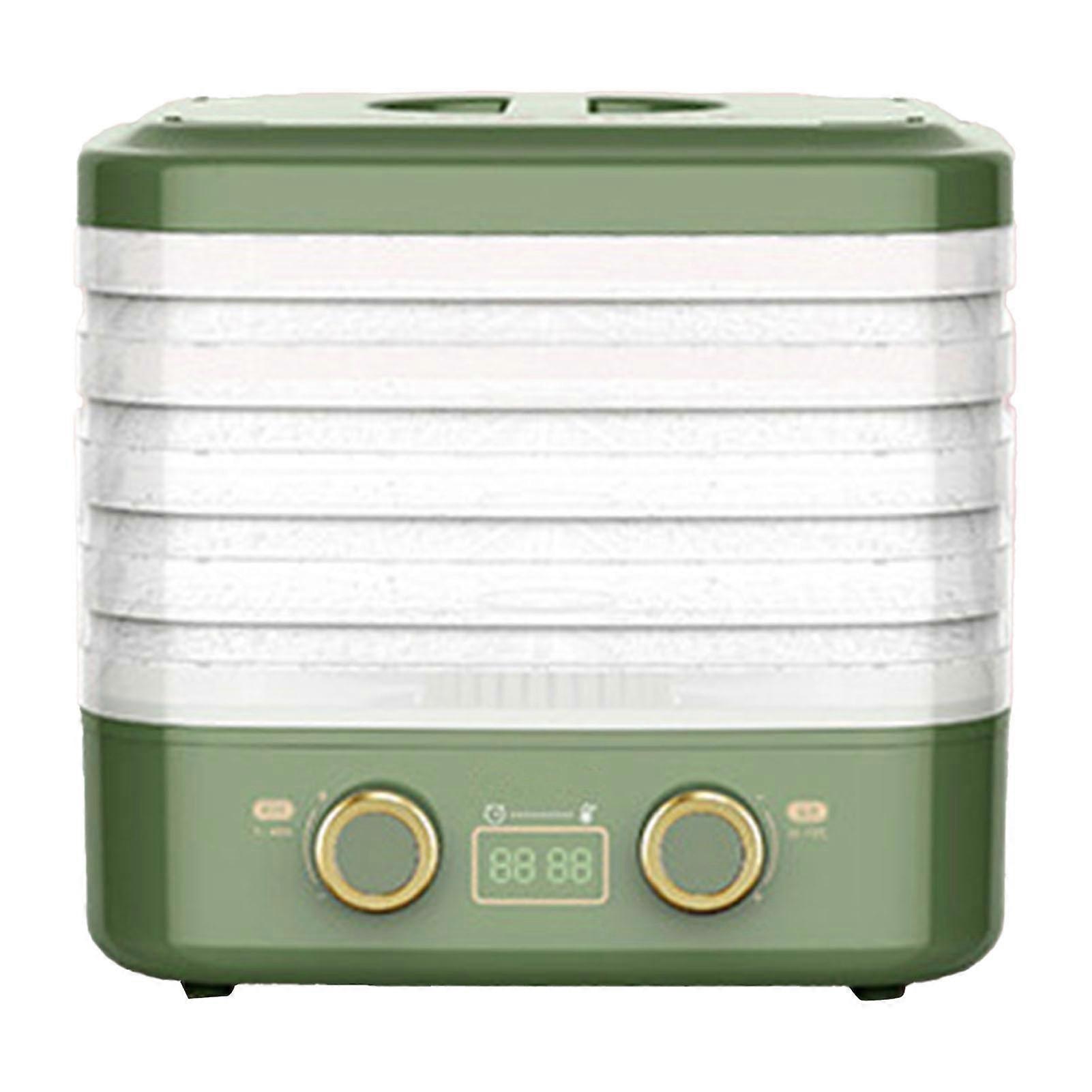 Green 5-Tray Food Dehydrator with Timer, Quiet Operation & Dual Knobs, 220V