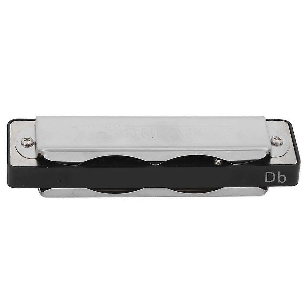 Blues Harmonica 10 Holes Mouthorgan Db Key ABS Resin Professional Beginner Wind InstrumentBlack