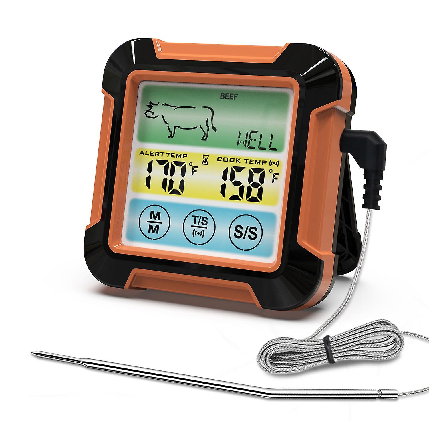 Digital Meat Thermometer With Long Probe Upgraded Grill Thermometer With  LCD Screen Touch Control B