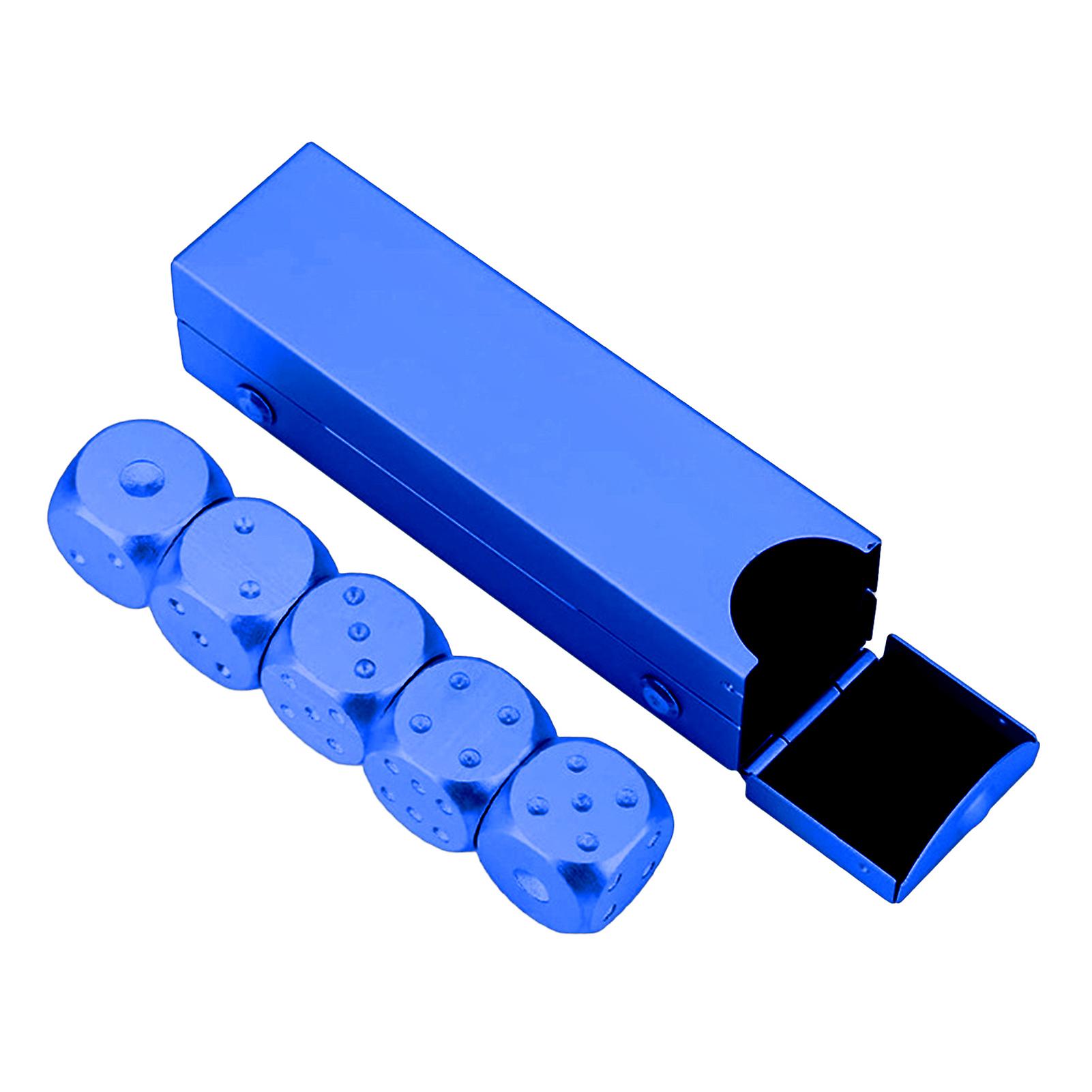 1 Set Dice Portable Aluminum Alloy Dice with Storage Case Long-lasting Durable Metal Dice for Party Games