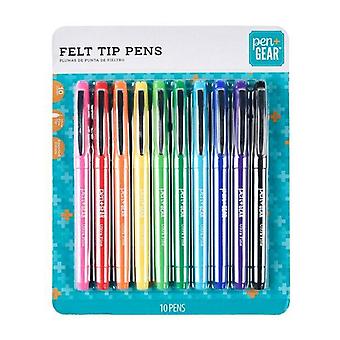 Pen Gear Felt-tip Pens, Ultra Fine, Assorted Colors, 10 Count - Main Image