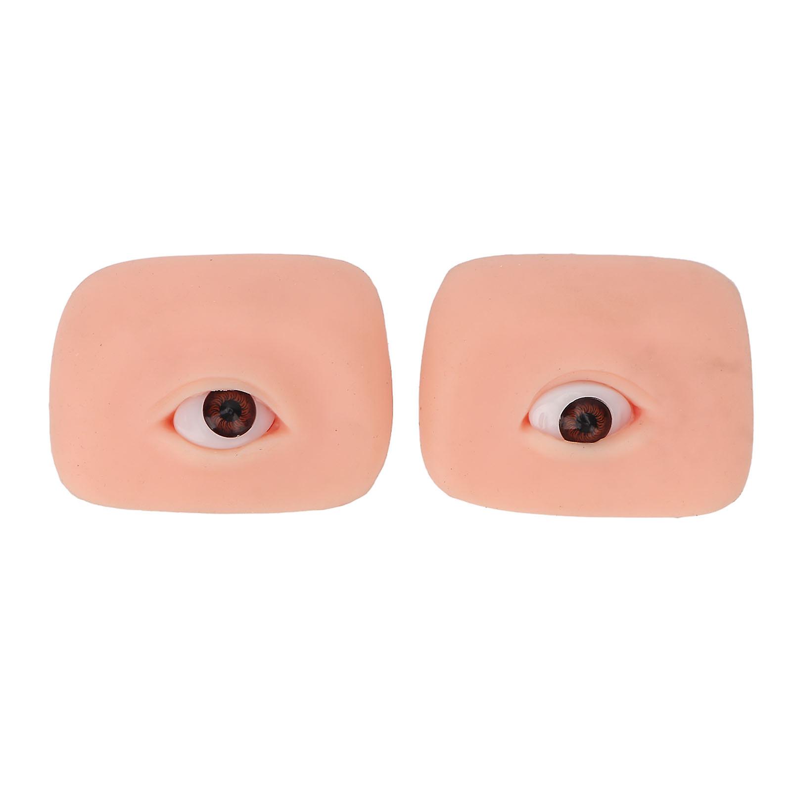 1 Pair 3D Silicone Fake Eyes Makeup Eyebrow Eyeliner Tattoo Practice Eyebrows for Beginners Light Color