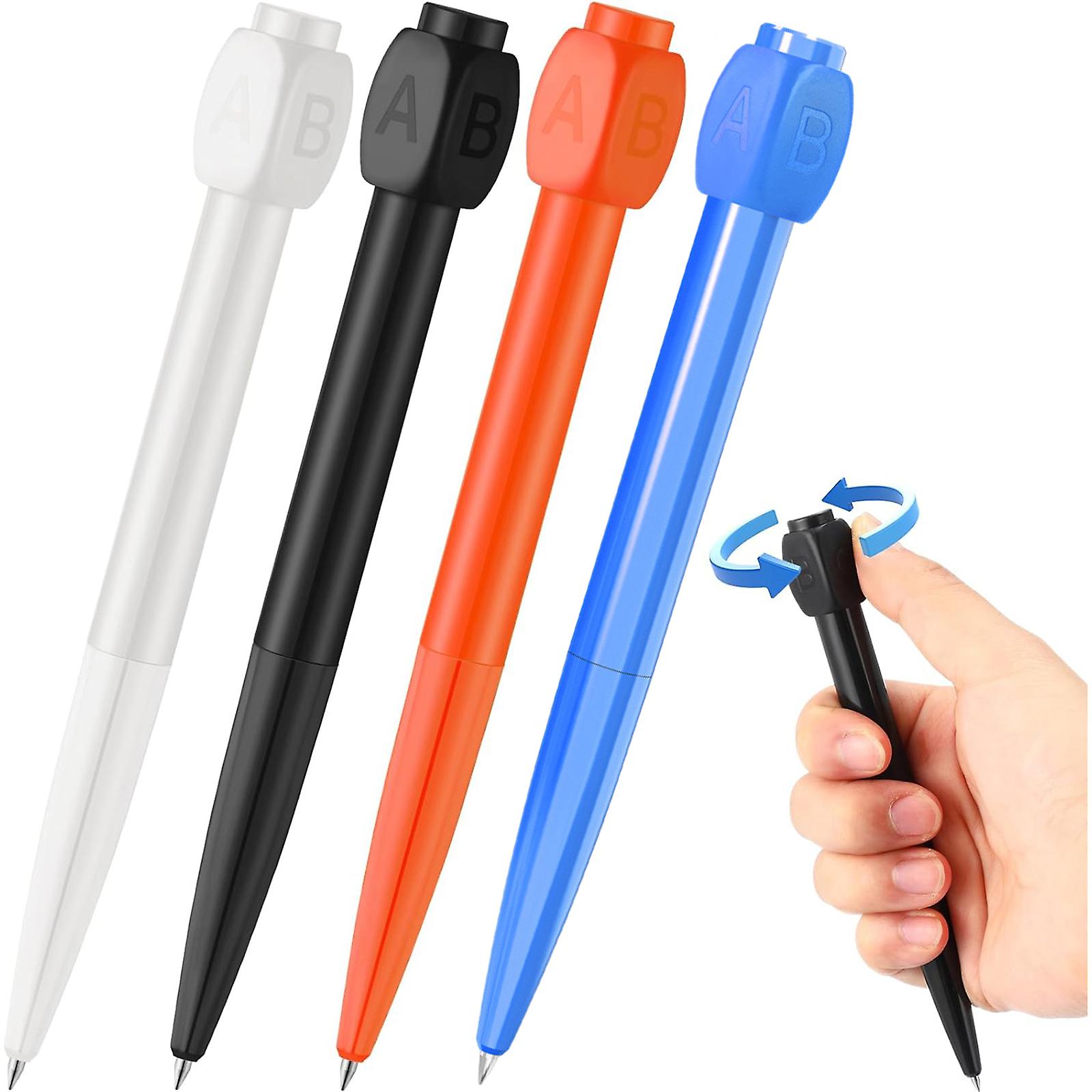 Fidget Spinner Pen Rotation Cap Ballpoint Pen Stress Relief Toy Μαύρο Λευκό, Μπλε