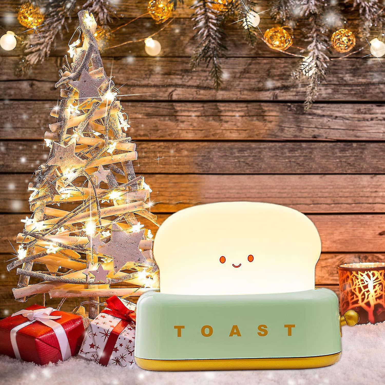 Cute Bread Led Night Light,usb Rechargeable Toast Night Lamp Home Night Light Bedside Sleep Lamp Desk Decor