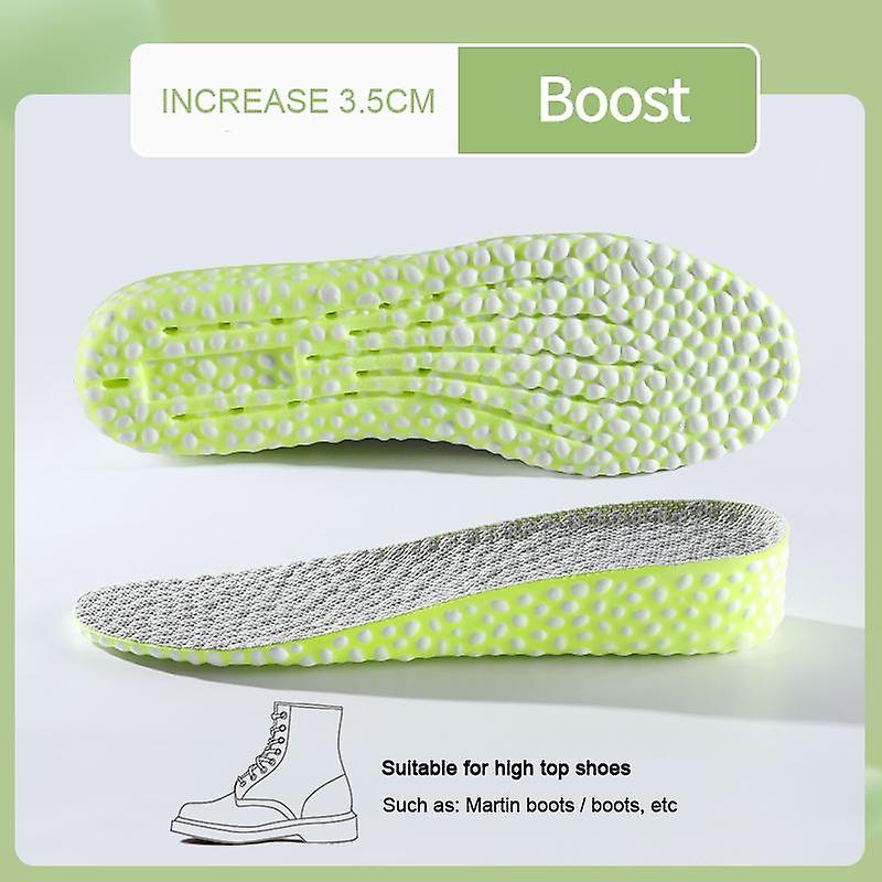 Heightening Running Insole for Shoes PU Popped Rice Particle Foam Breathable Soft Hiking Protects Knees Templates Feet Men Women