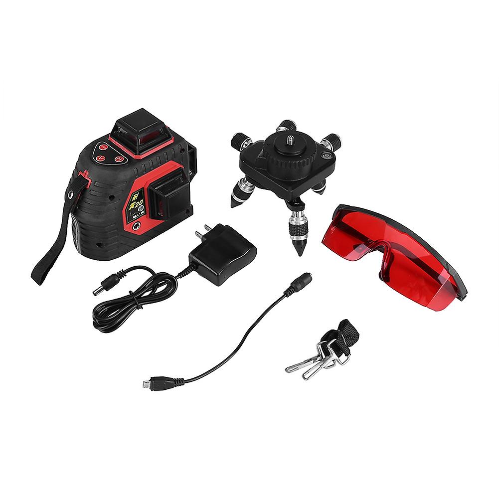 360° Rotary 12 Line Self Leveling Vertical Horizontal Cross Lines 3D Laser Leveler Measure Tool
