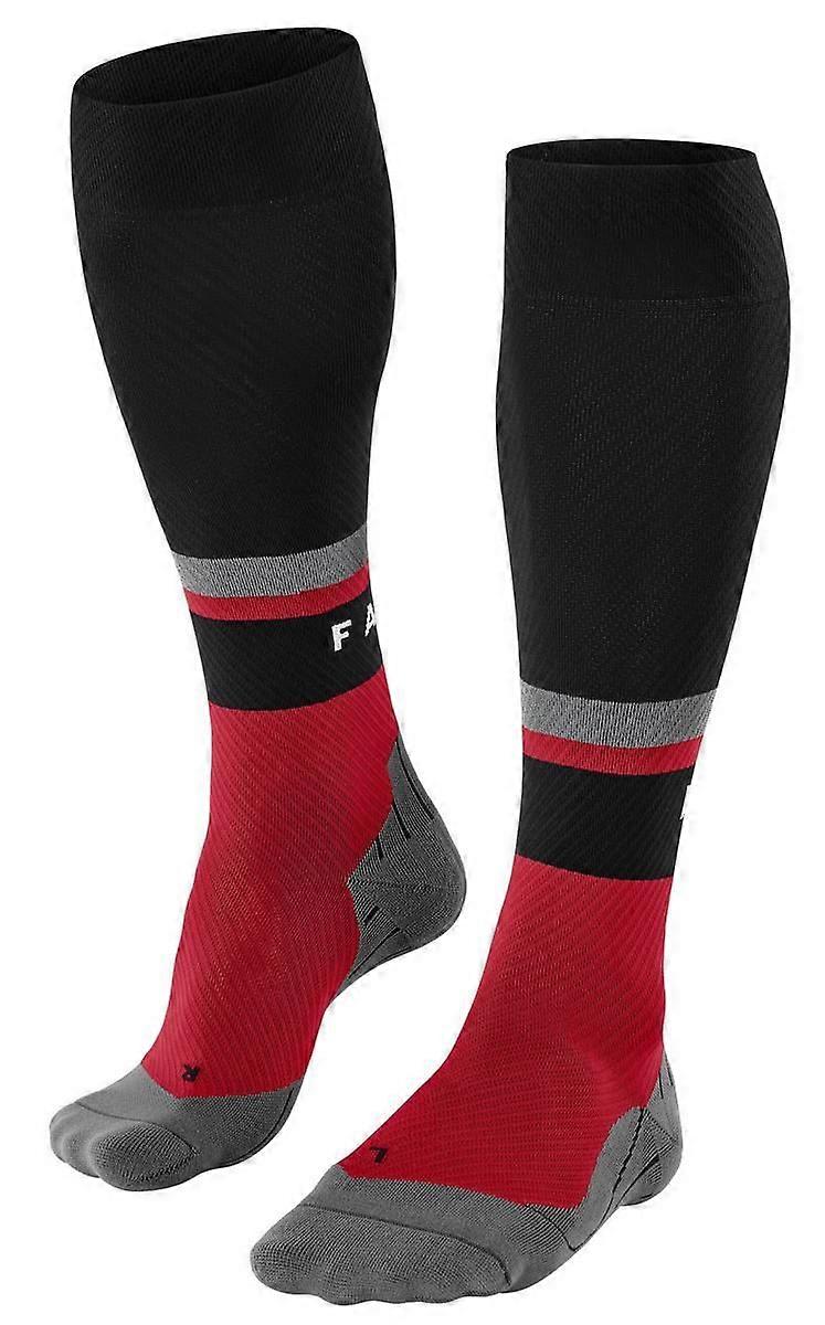 Falke RU Compression Energy Running Knee-High W2 Socks - Black/Scarlet Red