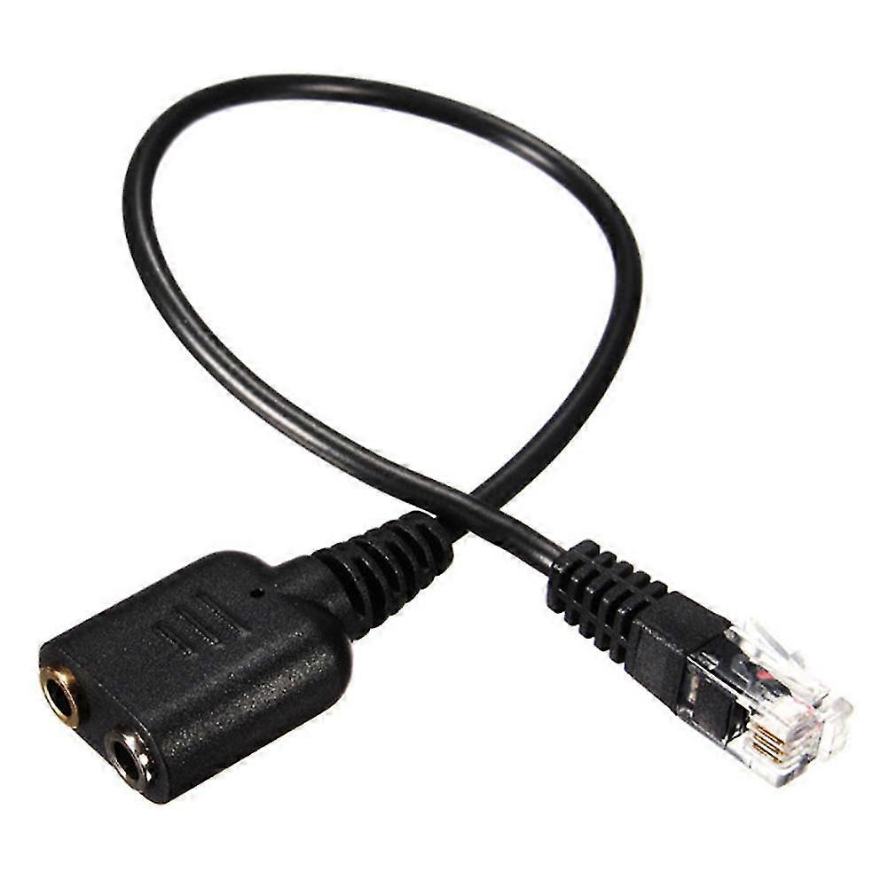 3.5mm to RJ9 Jack Adapter PC Headset Audio Cable Converter Telephone Using