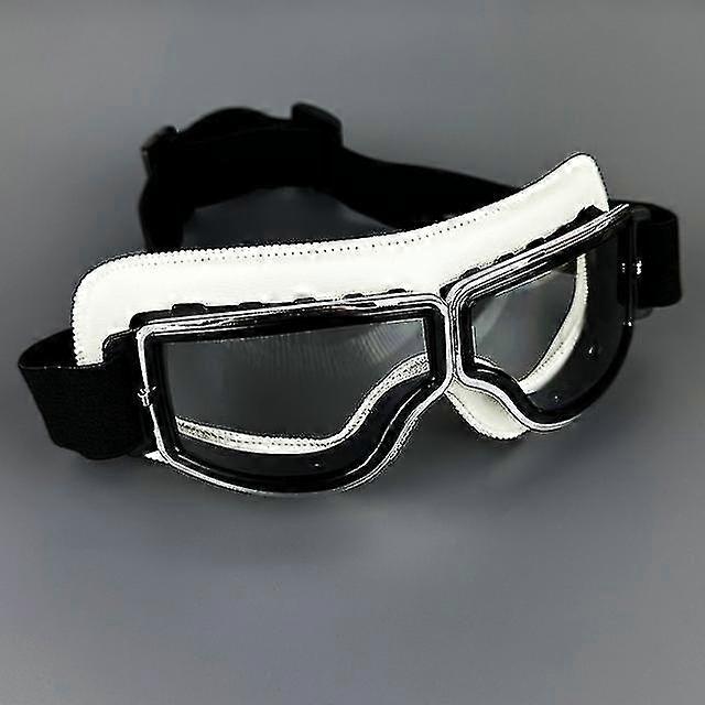 レトロレザーオートバイゴーグルビンテージパイロットメガネ防風ユニバーサル屋外自転車サイクリングS