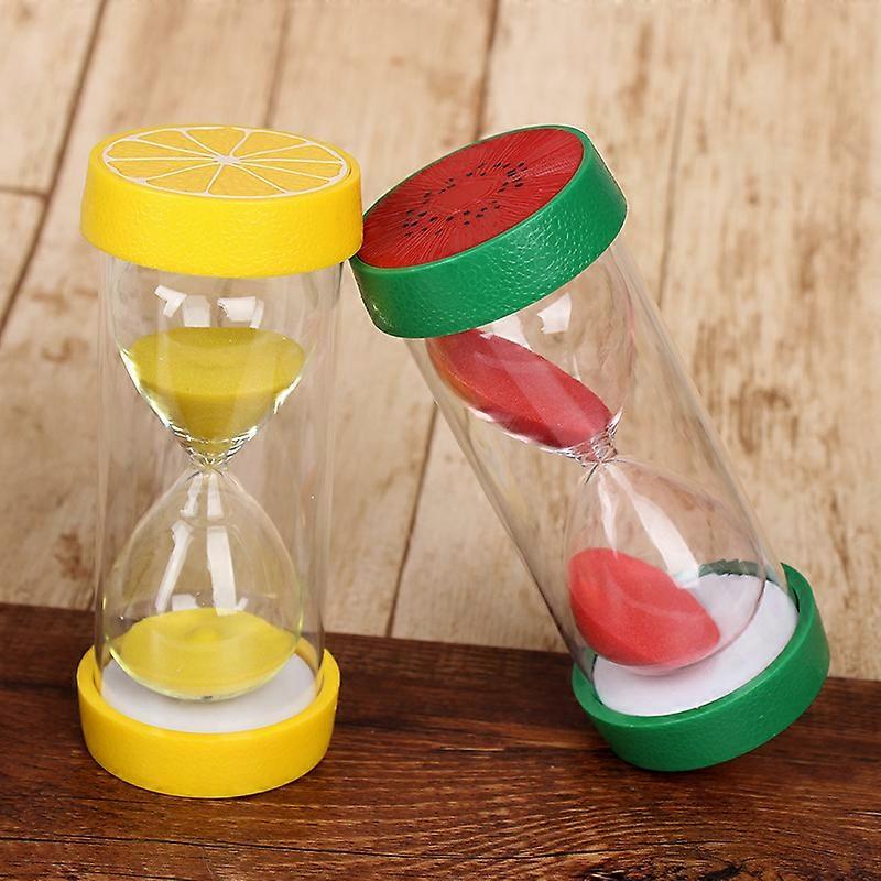 2 Colors Fruit Style Hourglass Timer Clock 5 Minute Hourglass Timer for Kids, Classroom, Kitchen, Games, Brushing Timer, Home Office Decorating Timer