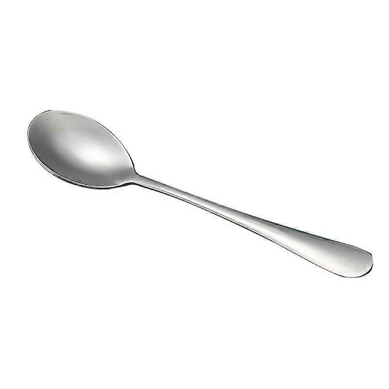 5 stainless steel tablespoons with rounded edge