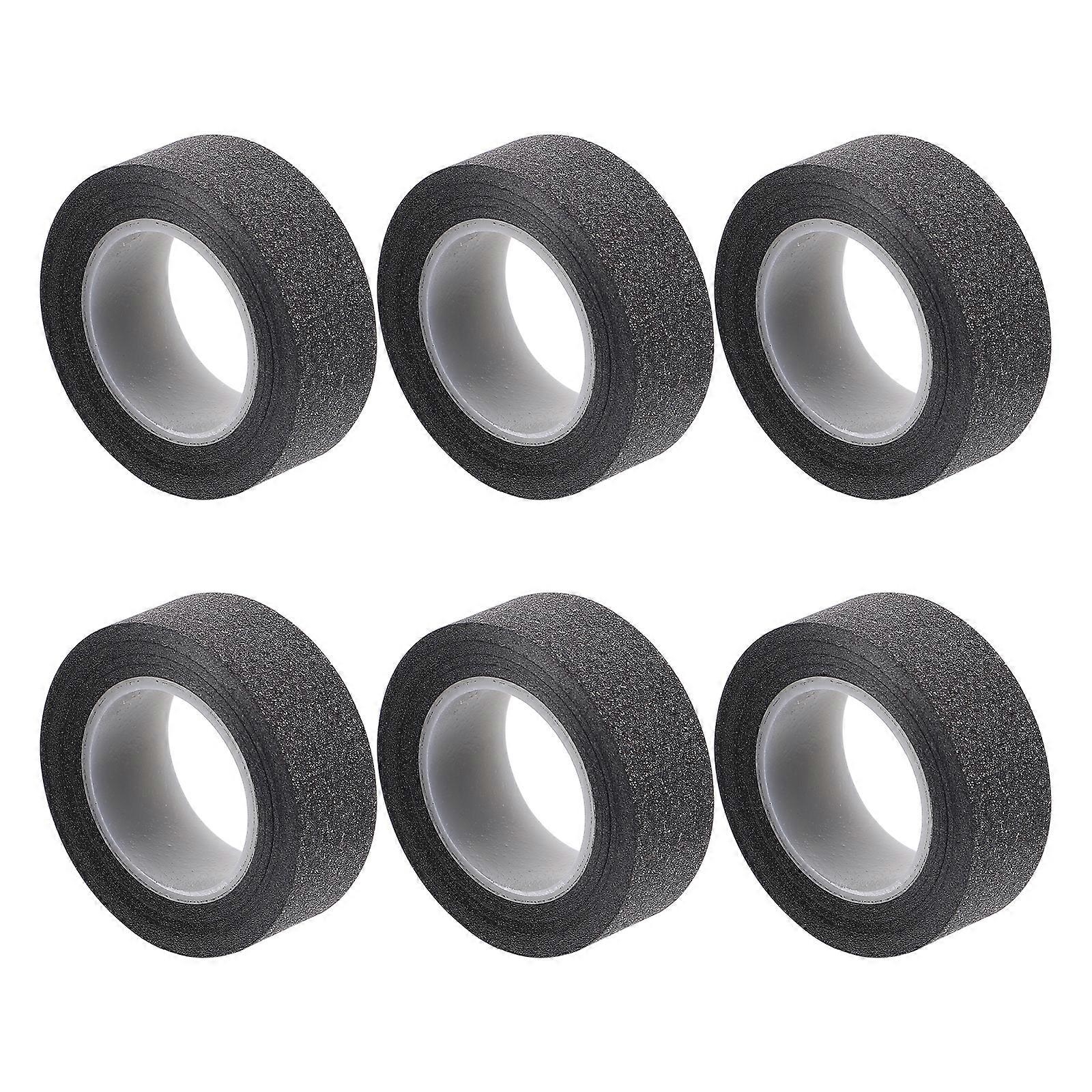 6卷装饰性黑色闪光纸带艺术DIY剪贴簿纸带卷