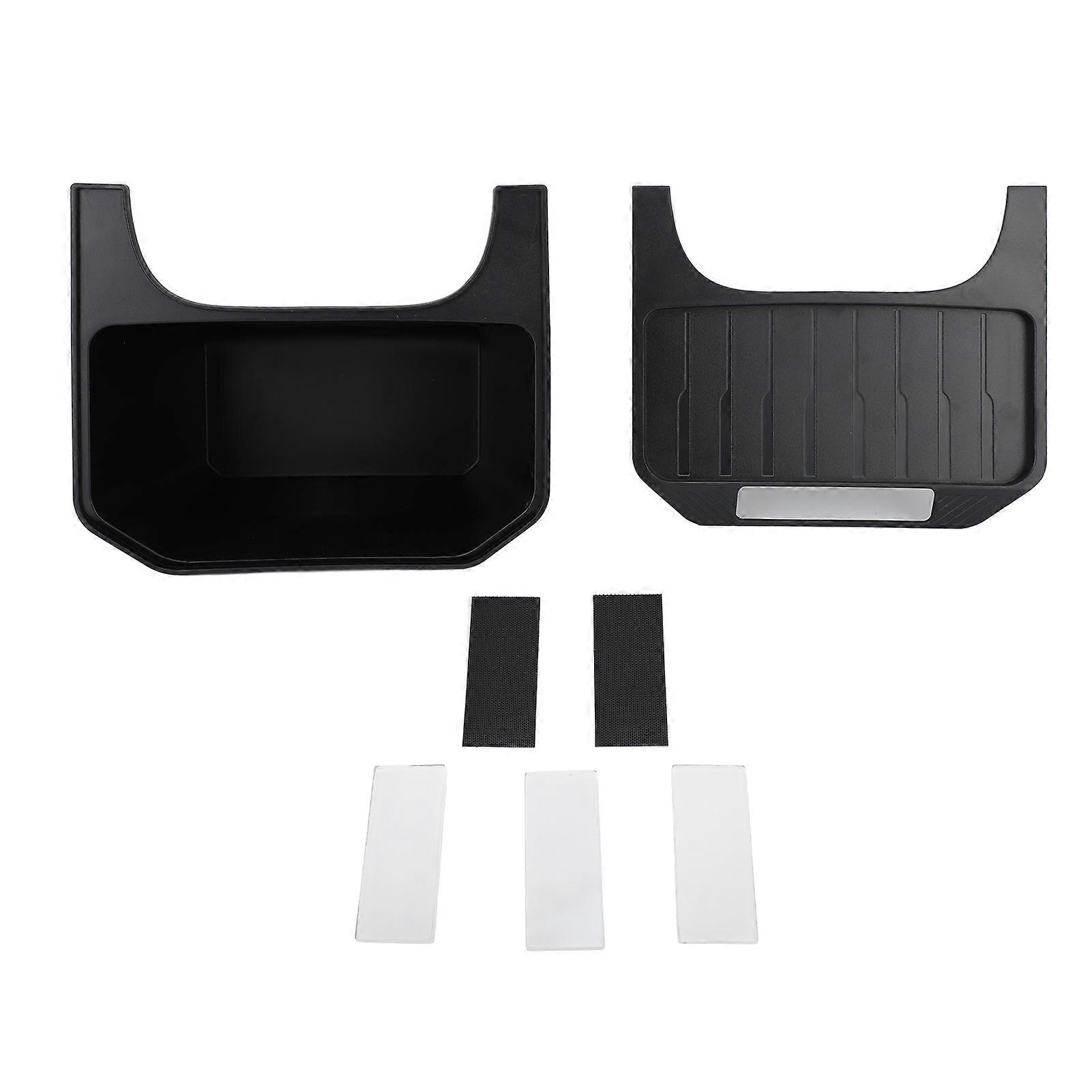 Boîte de rangement à l’arrière Conteneur de rangement de la console centrale arrière avec couvercle antidérapant Remplacement pour Tesla Model Y 2020 à 2023