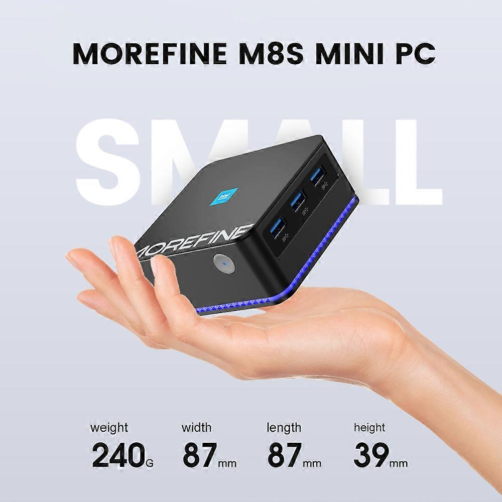 Morefine M8s Mini PC Windows 11 Intel 12e génération N100 16gb Lpddr5 4800mhz Compact Pocket Gaming Computer Dual Lan 3x4k@60hz Wifi6