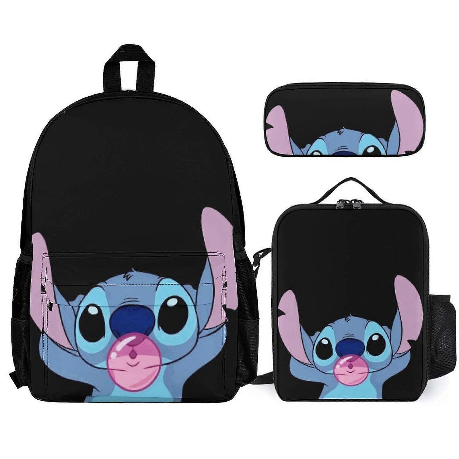 Stitch Backpack Set Backpack with Lunch Box And Pencil Case 3pcs Set