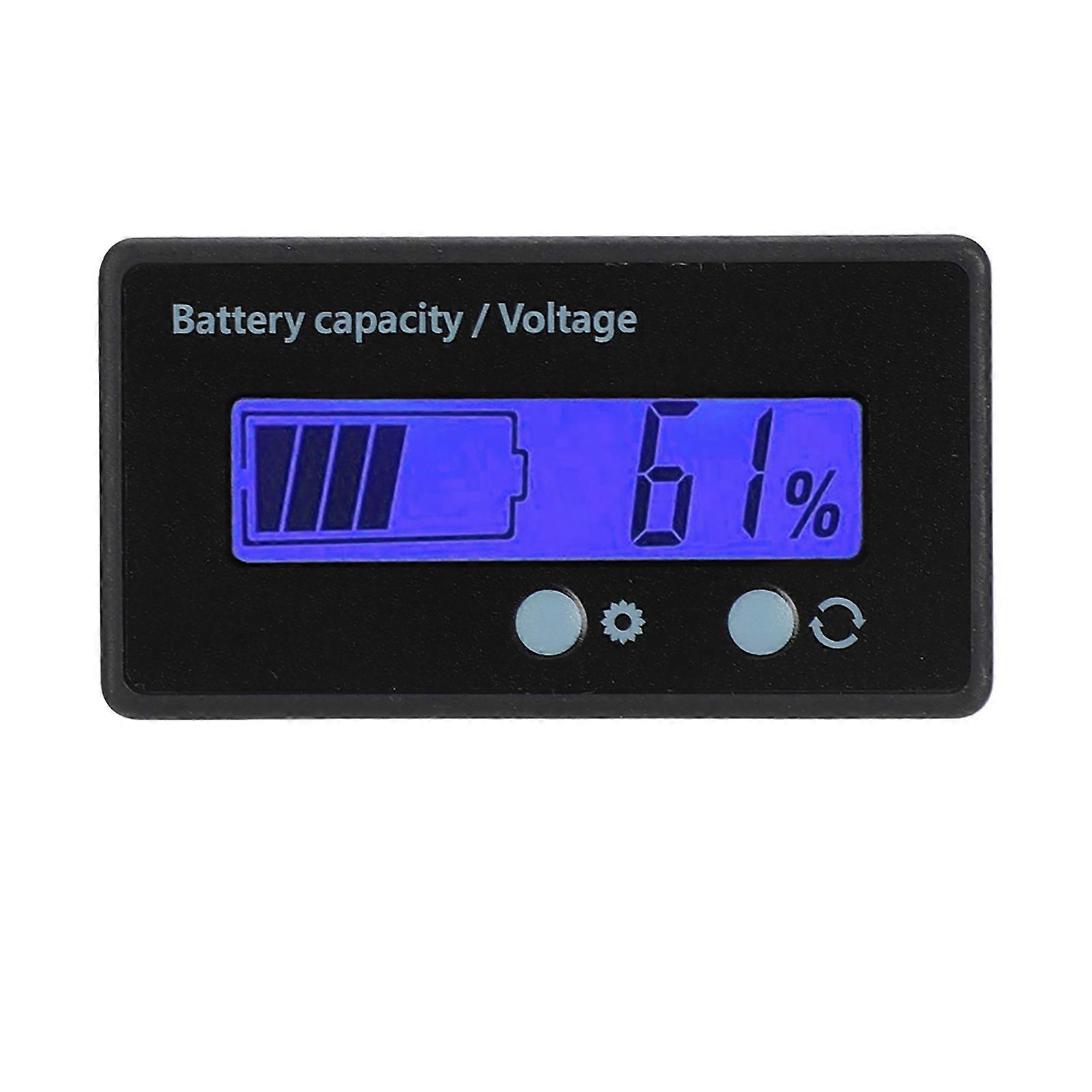 GY-6GS Battery Power LCD Display Voltage Meter 12-84V with Light Alarm Function (Blue Light)